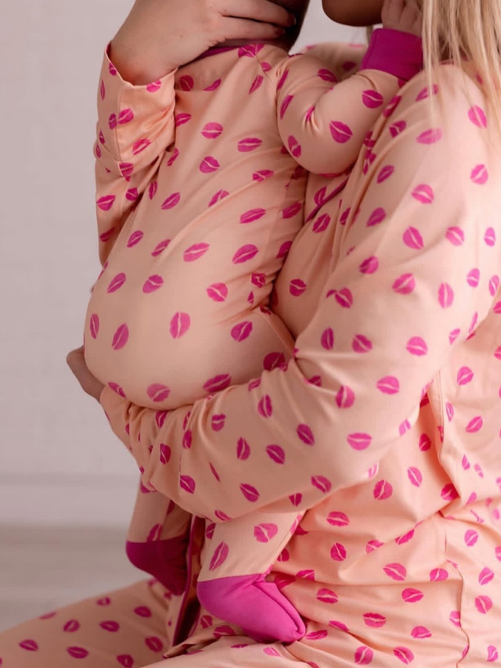 In My Jammers Pink Kiss Zipper Romper